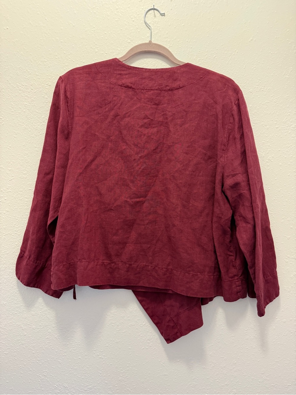 Bryn Walker Mia 100% Linen Faux Wrap Blouse Top Large - Picture 2 of 10